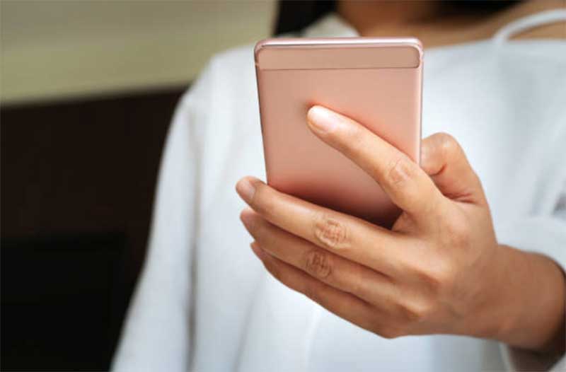 Woman looking at her phone